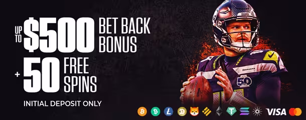$500 Bet Back Bonus +  50 Free Spins